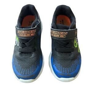 Skechers S Lights Flex-Glow Bolt Black/Blue 10